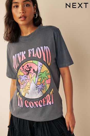 Charcoal Grey Pink Floyd License Band T-Shirt (U75198) | £25