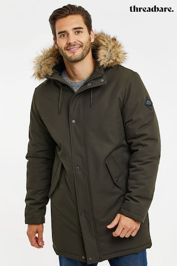 Threadbare Green Showerproof Hooded Parka Jacket (U75238) | £80