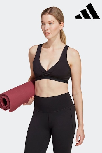 adidas Black Training Yoga Essentials Studio Light-Support Nursing Bra (U75271) | £35