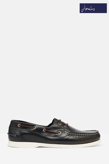 Joules Navy Blue Classic Leather Boat Shoes BALANCE (U75285) | £65