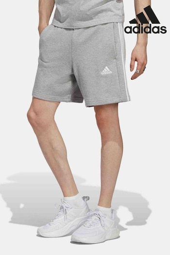 adidas Grey Sportswear Essentials French Terry 3-Stripes Shorts (U75295) | £25