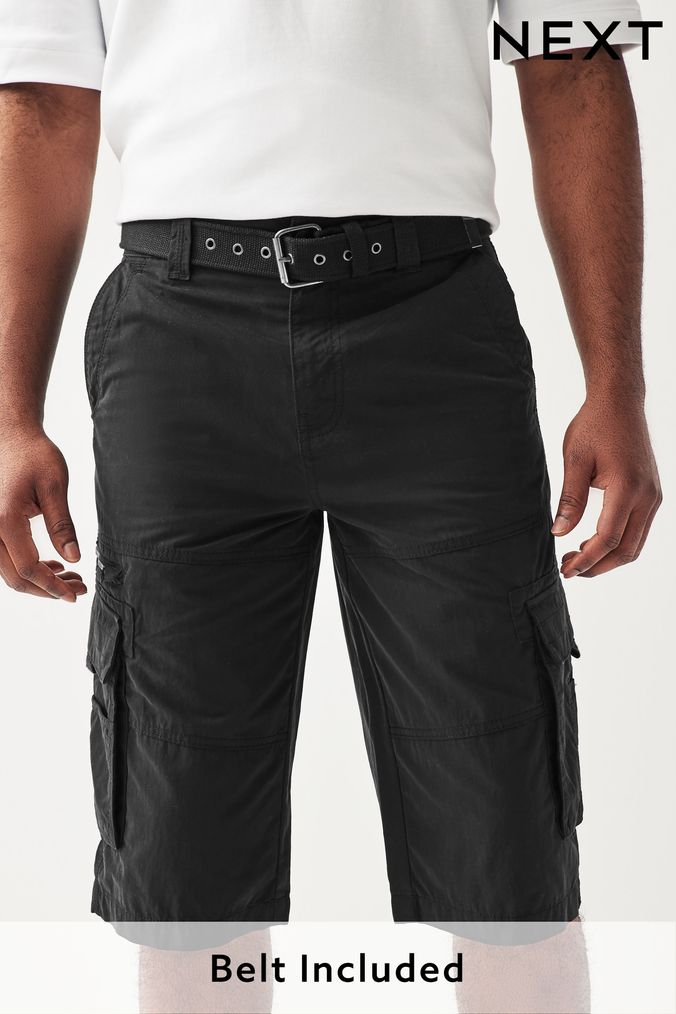 Mens black shop cargo shorts uk