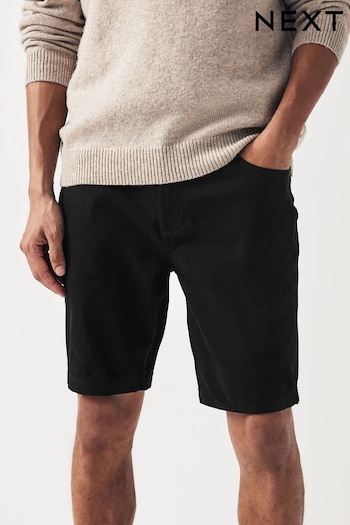 Black Slim Motionflex 5 Pocket Chino Shorts Wade (U75316) | £24