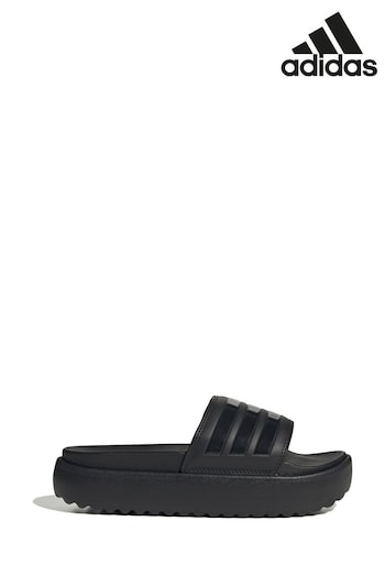 adidas Black ADILETTE Sanals (U75346) | £45