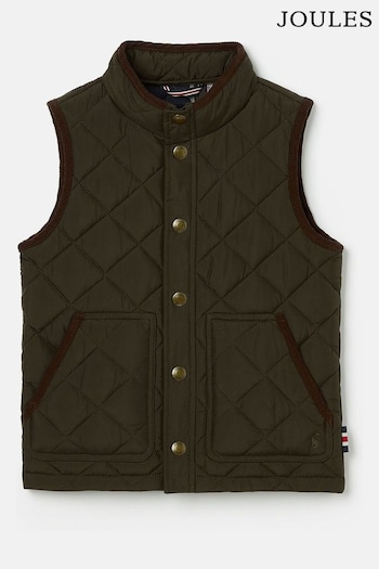 Joules Hugo Green Quilted Gilet (U75377) | £39.95 - £45.95
