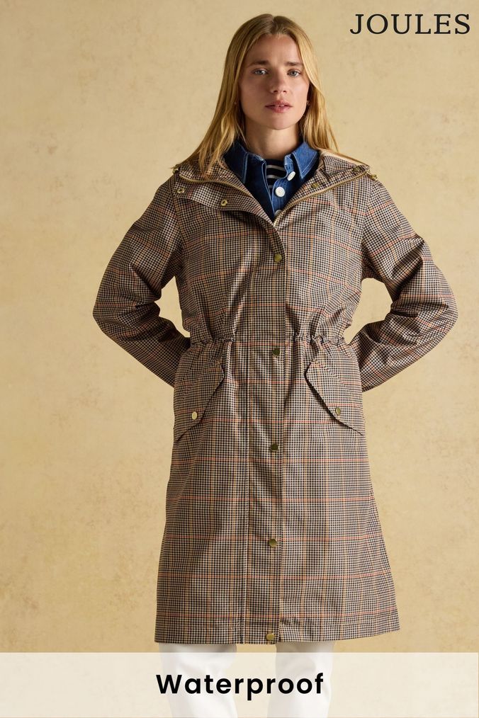 Joules tartan clearance raincoat