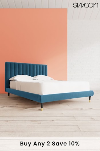 Swoon Easy Velvet Petrol Blue Porlock Bed (U75432) | £909 - £1,019