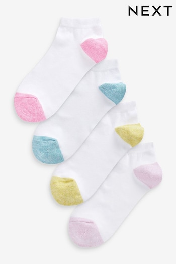 White Pastel Trainer Socks 4 Pack (U75516) | £9