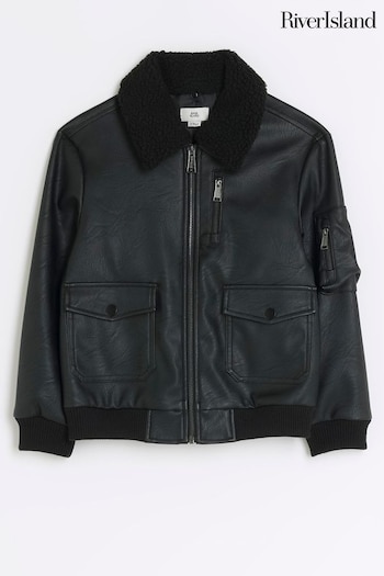 River Island Black contrast-panel Bomber Jacket (U75672) | £39 - £50