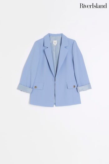 River Island Blue Girls Rolled Sleeve Blazer (U75680) | £35