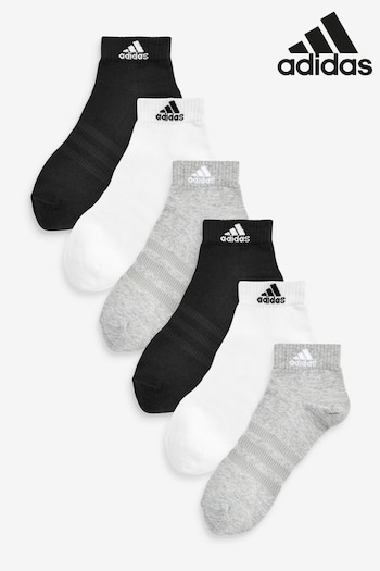 adidas Grey Adult Thin and Light Sportswear Ankle Socks 6 Pairs (U75717) | £18
