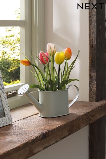 Multi Artificial Tulips In Watering Can (U75724) | £25