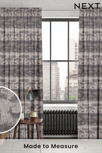 Charcoal Scenery Made To Measure Curtains (U76185) | £109