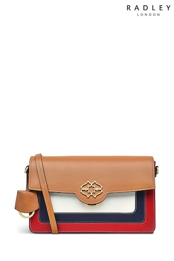 Radley London Medium Red Apsley Road Inlay Flapover Cross-Body Bag (U76256) | £229