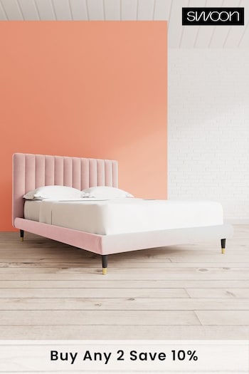 Swoon Easy Velvet Blush Pink Porlock Bed (U76339) | £909 - £1,019
