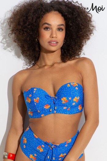 Pour Moi Blue Santa Cruz Strap Bikini Top (U76551) | £34