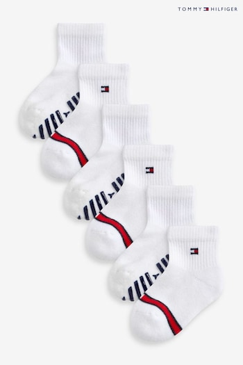 Tommy Hilfiger Flag Baby White Socks 6 Pack (U76662) | £21