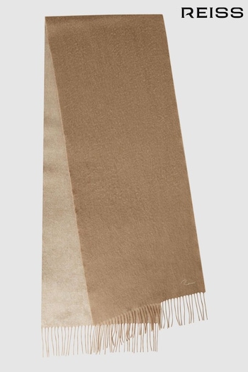 Reiss Camel Picton Cashmere Blend Scarf (U76811) | £88