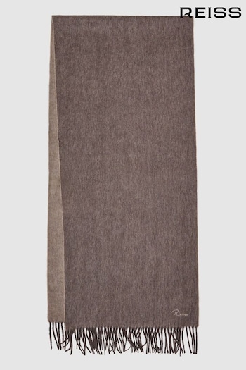 Reiss Taupe Picton Cashmere Blend Scarf (U76815) | £68