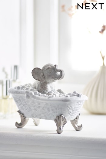 Grey Bathing Elephant Ornament (U76913) | £12