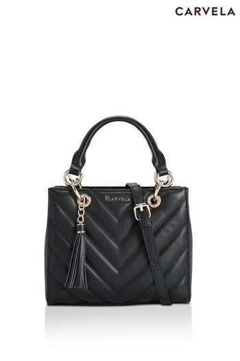 Carvela Lara Tassel Mini Black Tote Bag (U76916) | £89