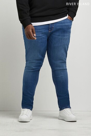 River Island Blue Big & Tall Skinny Fit Jeans (U76920) | £36