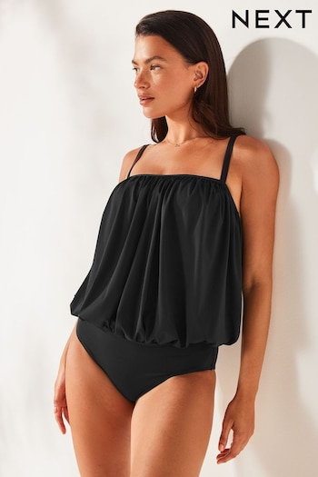 Black Blouson Shaping Swimsuit (U77133) | £38