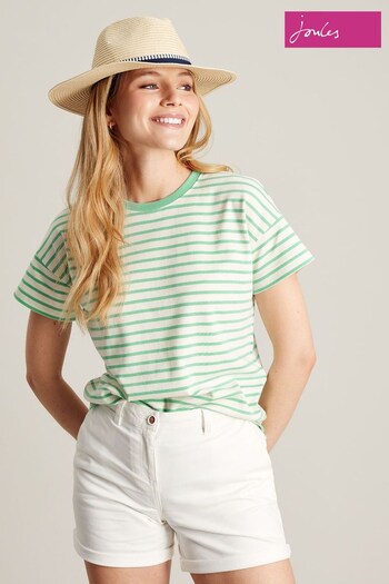 Joules Green Macey Striped Short Sleeve T-Shirt (U77163) | £24.95