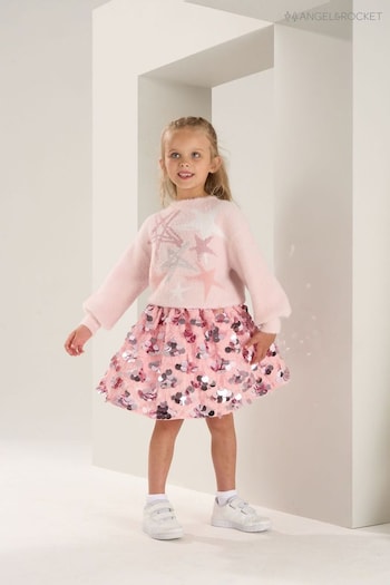 Angel & Rocket Pink Ellie Sequin Skirt (U77171) | £32 - £36