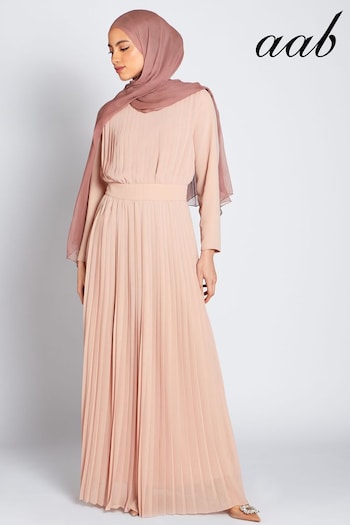 Aab Pink Pleat Maxi Dress (U77182) | £132