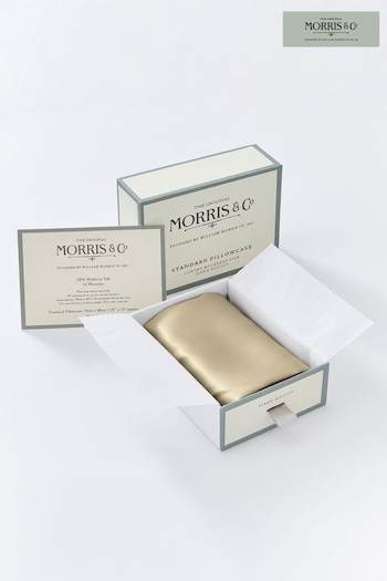 Morris & Co Natural Linen Mulberry Silk Housewife Pillowcase (U77339) | £65
