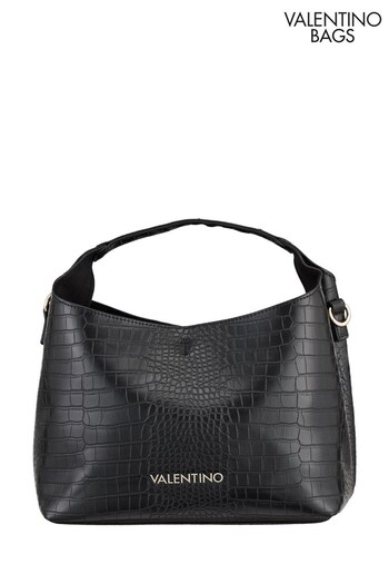 Valentino Bags HERM Black Wool Shopper Croc Effect Bag (U77349) | £139