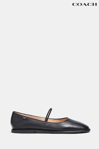 COACH Black Emilia Leather Mary Jane Shoes (U77422) | £175
