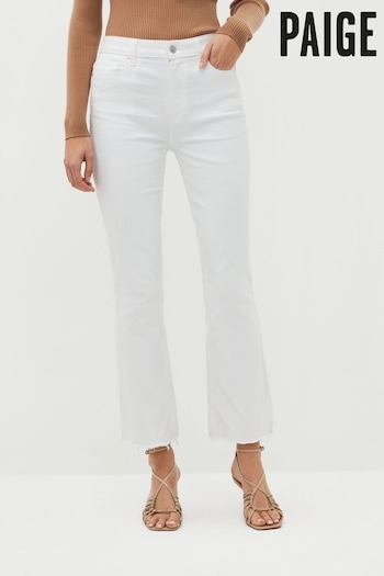 Paige Claudine White Ankle Flare Jeans With Surf Side Hem (U77446) | £265
