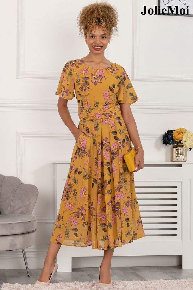 Chiffon floral clearance dresses uk