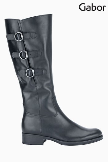 Gabor Adieu Black Leather Celebrity Boots (U77547) | £185