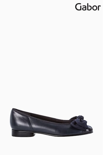 Gabor Amy Navy Blue Leather Patent Dress Court Shoes Leather (U77550) | £85