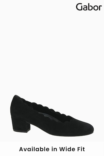 Gabor Gigi Black Suede Court Shoes (U77552) | £95