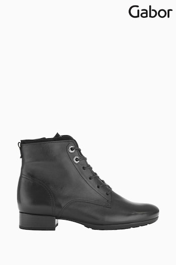Gabor Boat Leather/Suede Ankle Black Boots (U77556) | £105