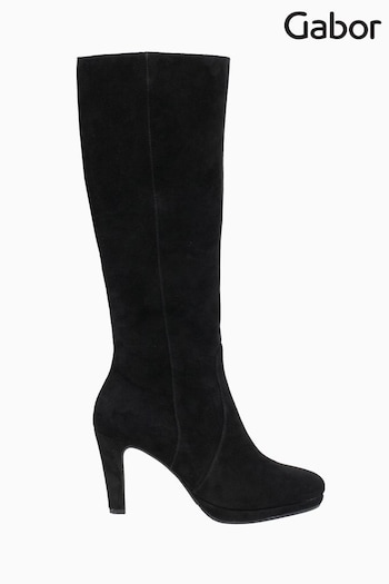 Gabor Abeni Black Suede Long Boots (U77569) | £180
