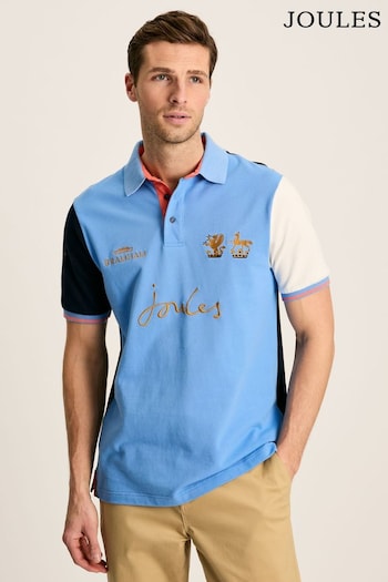 Joules Bramham Blue/Cream Polo Shirt (U77734) | £59.95