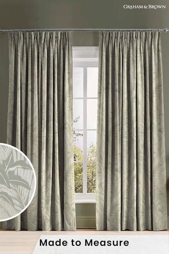 Graham & Brown Sage Green Paradys Made to Measure Curtains (U77735) | £119
