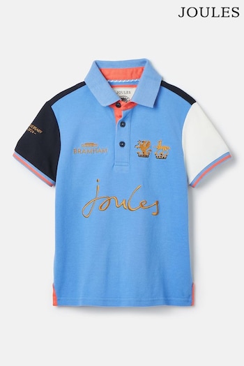 Joules Bramham Blue/Orange Kids ribetes Polo Shirt (U77816) | £29.95 - £31.95