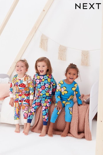 Multi Bright Floral Character 3 pack snuggle pyjama (9mths-8yrs) (U78012) | £26 - £32