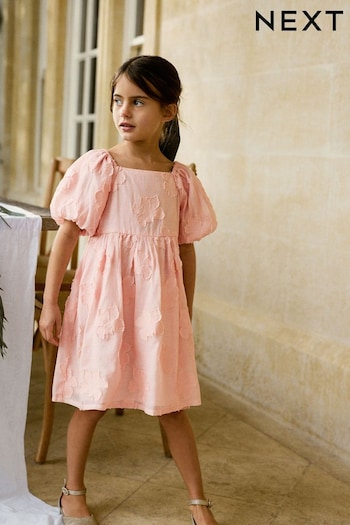 Pink Floral Texture Dress (3-16yrs) (U78225) | £25 - £31