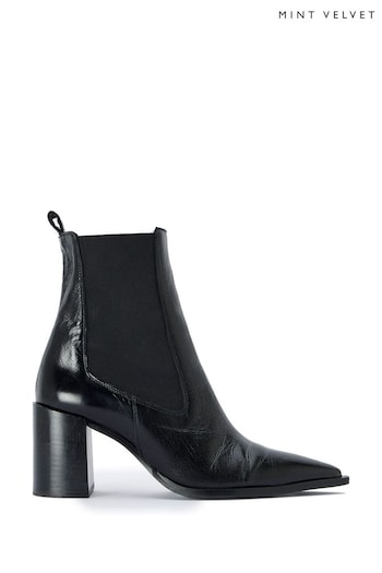 Mint Velvet Black Patent Ankle Boots (U78226) | £159