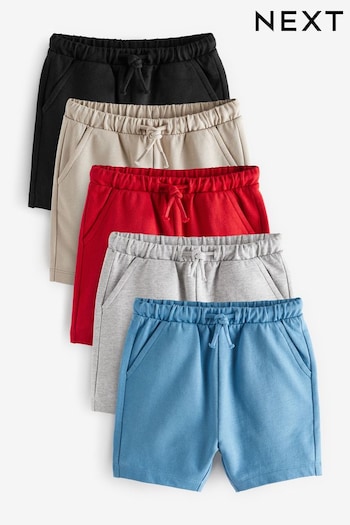 Grey/Navy Blue/Red Jersey Easy Shorts 5 Pack (3mths-7yrs) (U78266) | £18 - £28