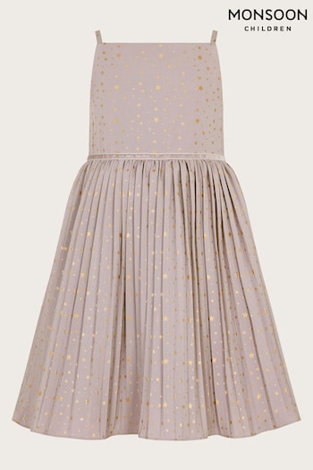 Monsoon Lilac Angelina Cosmic Print Pleated Dress (U78289) | £46 - £56