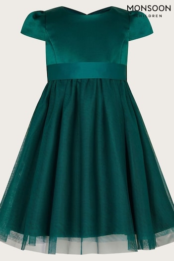 Monsoon Bright Green Tulle Baby Bridesmaid Dress (U78300) | £32 - £38