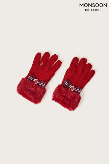 Monsoon Red Bow Ring Gloves (U78314) | £13